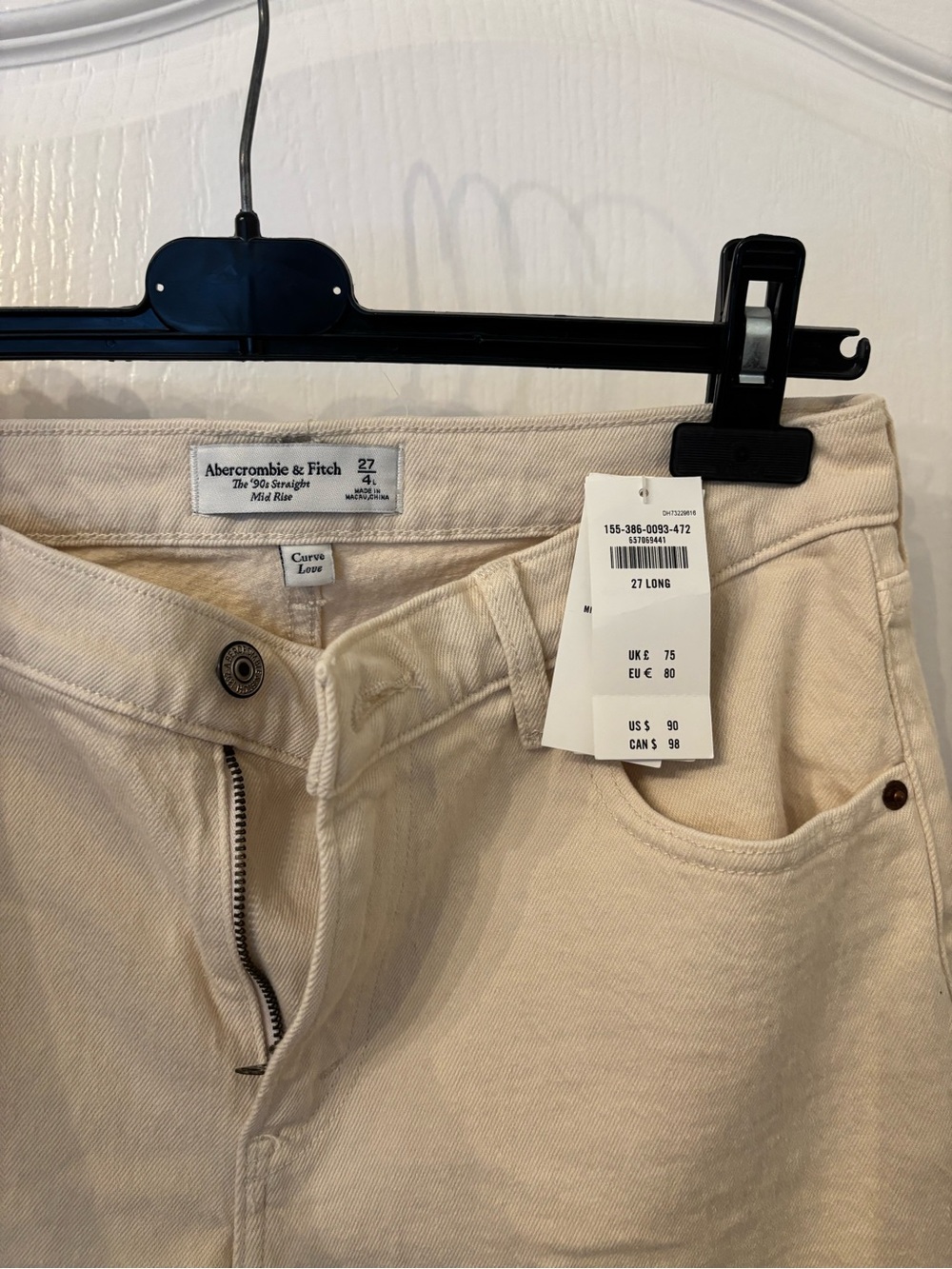 Abercrombie & Fitch Beige Mid-Rise Jeans